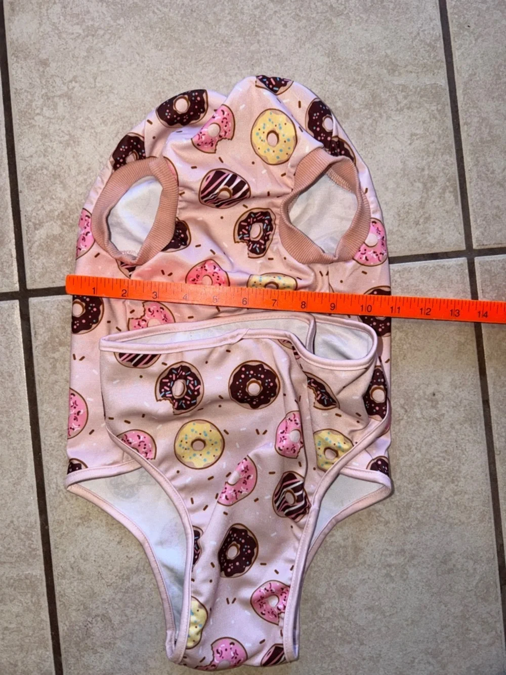 Pink Donut Print Dog recovery pajamas